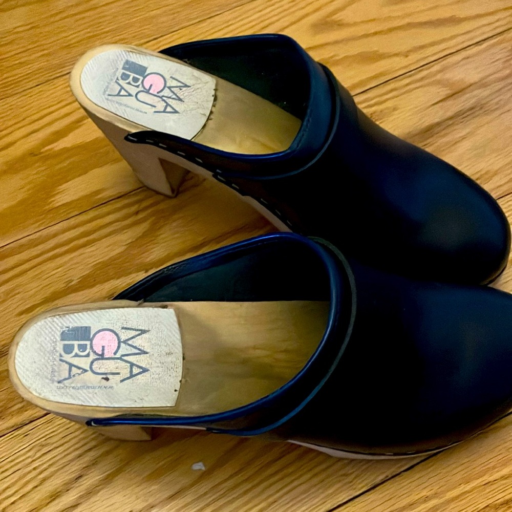 Swedish Clogs Maguba Stockholm blue leather size 38